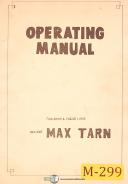 Max Tarn-Max Tarn 500 & 800, Engine and Toolroom Lathe, Operations Manual-500-800-01